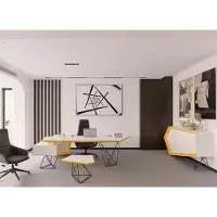 AEA Arbeitszimmer buro Eckschreibtisch Couchtisch Sideboard Modern Weiß