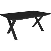 Happyment Esstisch Livor - X-Gestell Schwarz - Rechteckiger Esstisch - 4 bis 6 Personen - Massivholz - Premium Look