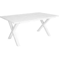 Happyment Esstischl Ziva - Rechteckig - 4 bis 6 Personen - Premium Look - Massivholz - X-Gestell Weiß - 170x90x75cm