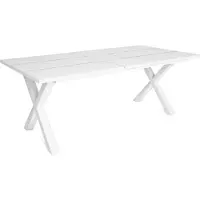 Happyment Esstischl Divine - X-Gestell Weiß - Ecktisch - Rechteckig - 4 bis 8 Personen - Massivholz