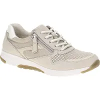 Gabor ROLLINGSOFT Damenschuhe - sportliche Schnür- Halbschuhe beige Freizeit