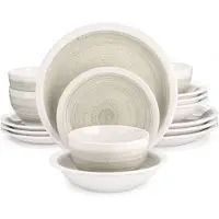 Happyment Serenico Serviesset Azzuro – 32-teilig – 8 Personen – Beige – Essteller – Tafelservice – Tiefe Teller – Frühstücksteller – Servies – Küchenservies
