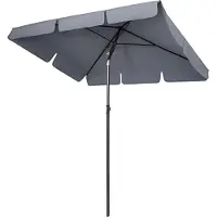 Happyment Rechteckiger Sonnenschirm – UV-Schutz UPF 50+ – Wasserabweisend & Faltbar – Für Garten, Terrasse & Balkon – Farbe: Grau
