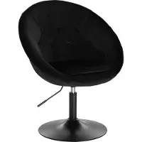 Happyment Barkhocker Nero Deluxe Industrial – Schwarz – Höhenverstellbar – Mit Rückenlehne – Samt – Barstuhl – Küchenstuhl – Modernes Design – 1 Stück