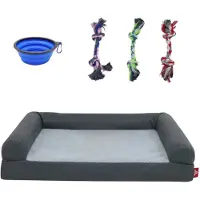 Happyment Hundebetten Valora – 76cm – Hundesofa – Abnehmbarer Bezug – Waschbar – Für Hunde & Katzen – Dunkelgrau