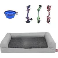 Happyment Hundebetten Tavien – 91cm – Hundesofa – Abnehmbarer Bezug – Waschbar – Für Hunde & Katzen – Hellgrau