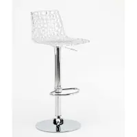 GRAND SOLEIL Barhocker mit Fußstütze Hoch Drehbar Höhenverstellbar für Küche Bar Spider - Transparent