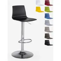 GRAND SOLEIL Höhenverstellbarer matter Designhocker Imola Matt Küchenbar - Schwarz