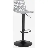 GRAND SOLEIL Verstellbarer Barhocker mit mattschwarzer Basis Spider Matt - Grau