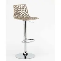 GRAND SOLEIL Barhocker mit Fußstütze Hoch Drehbar Höhenverstellbar für Küche Bar Spider - Beige Jute
