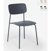 AHD Amazing Home Design Stuhl aus Polypropylen und Metall Esszimmer, modernes Design Josy - Blau