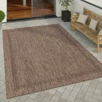 Paco Home Outdoor Teppich Flachgewebe in Sisal-Optik mit Bordüre UV-beständig robust 80x250 cm