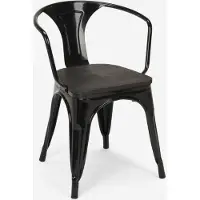 AHD Amazing Home Design stühle stuhl aus metall holz im industriellen stil für bar küchen steel wood arm - Schwarz