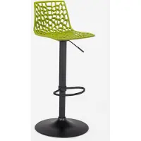 GRAND SOLEIL Verstellbarer Barhocker mit mattschwarzer Basis Spider Matt - Grün Anis
