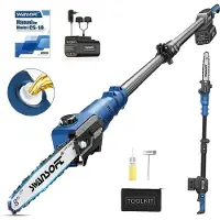 OEM Teleskop-Kettensäge, bürstenloser Motor, verstellbare Länge, Blau, zwei Batterien, Polkettensägen