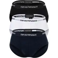 Emporio Armani Slip "Slip Core Logoband 3er Pack", Herren, Gr. M, bunt (weiß, blau, schwarz), Obermaterial: 95% Baumwolle CO. 5% Elasthan EL., Unterhosen Slip