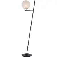 Casa Padrino Luxus Stehleuchte Bronze / Schwarz / Weiß 39 x 30 x H. 159 cm - Moderne Metall Stehlampe mit Marmorfuss und rundem Glas Lampenschirm - Luxus Qualität