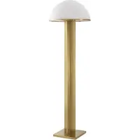 Casa Padrino Luxus Stehleuchte Antik Messingfarben / Weiß Ø 39 x H. 135 cm - Runde Metall Stehleuchte mit Glas Lampenschirm - Luxus Kollektion