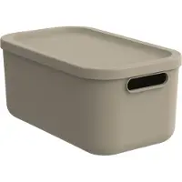 Rotho Deko Aufbewahrungsbox Albula Light 12 l Cappuccino | 2 Stk