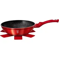 Berlinger Haus BH-1267 Burgundy Metallic LINE WOK 28CM Bratpfanne, 28 cm max. Durchmesser, Aluminium, Induktionsherd-geeignet, Antihaftbeschichtung