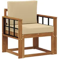 vidaXL Outdoor-Sofa Massives Akazienholz und Polyester Natur