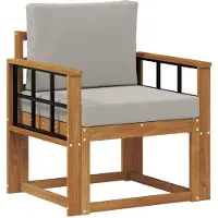 vidaXL Outdoor-Sofa Massives Akazienholz und Polyester
