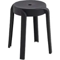 HOME DELUXE Hocker NIVO – Stapelbar, Schwarz (2er Set) | Platzsparende Sitzhocker für Küche, Wohnzimmer & Garten