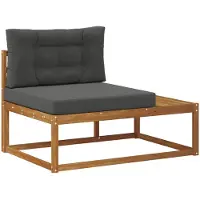 vidaXL Outdoor Endsofa mit Kissen Natur 115 x 83 x 73 cm
