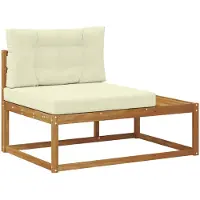 vidaXL Outdoor Endsofa mit Kissen Natur 115 x 83 x 73 cm