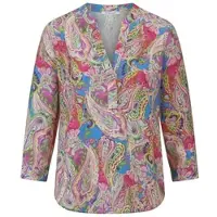 Peter Hahn Bluse Rundhals-Ausschnitt mehrfarbig, 50