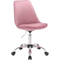 Happyment Ergonomischer Bürostuhl Zizi – Auf Rollen – Höhenverstellbar – Für Erwachsene – Rosa – Kunstleder