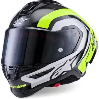 Alpinestars Supertech R10 Arius Carbon Helm, schwarz/weiß/neon-gelb, 2XL (63/64)