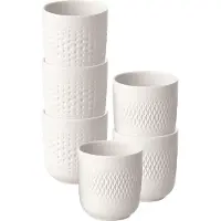 Villeroy & Boch Becher "Becher Manufacture Collier 290 ml 6er Set weiß", weiß, B:8,5cm H:8,9cm Ø:8,5cm, Porzellan, Trinkgefäße, Becher, Spülmaschinengeeignet, Mikrowellenfest