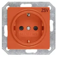 Siemens 5UB1901 DELTA i-system SCHUKO-Steckdose m. Bedruckung ZSV u. erh. Berührungsschutz, orange
