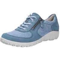 Waldlaufer Sneaker OrthoTritt Havy-Soft H89001-227-263, Nubukleder mit Stretchmaterial, Denim - Blau, Weite H 42 1/2
