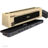 Club 3D CLUB3D Dockingstation USB Gen1 Typ-C Dreifach-Display DP1.4 Alt-Modus Smart PD3.0 mit 100-Watt-Netzteil, Andocken, USB 3.2 Gen 1 (3.1 Gen 1) Type-C, Schwarz, 239 g, 8473 3020