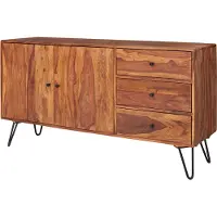Wohnling Sideboard WL5.629 Sheesham Massivholz 140x75x40 cm Landhaus