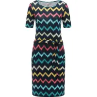 Ragwear Sommerkleid "Sommerkleid Taggiana Print YOUMODO", Damen, Gr. XL, N-Gr, blau (navy), Obermaterial: 95% Viskose CV. 5% Elasthan EL., Kleider Sommerkleid
