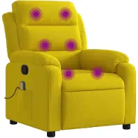 Syfax Massagesessel Gelb Samt, gepolstert, manuelle Liege- & Vibrationsfunktion (6 Punkte), 75x92,5x100 cm