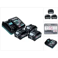 Makita Power Source Kit 40 V max. mit 3x BL 4025 Akku 2,5 Ah XGT ( 3x 191B36-3 ) + DC 40 RA Schnell Ladegerät XGT LXT ( 191E07-8 )