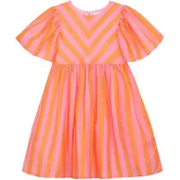 DANAMADE Sommerkleid "Dresses DLILOU", Mädchen, Gr. 134, orange, Obermaterial: 100% Polyester; Futter:100% Baumwolle, Kleider Sommerkleid