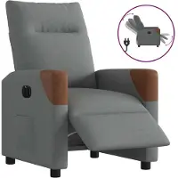 vidaXL Relaxsessel Elektrisch Dunkelgrau Stoff