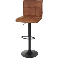 Mendler Barhocker HWC-B13, Barstuhl Tresenhocker, WildKunstleder MVG- vintage hellbraun