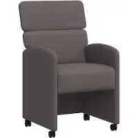 vidaXL Esszimmerstühle mit Rollen 2 stk. Kunstleder Grau