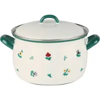 Riess Emaille Fleischtopf mit Deckel Ø 18 cm, 2,5 l Gmundner Streublumem