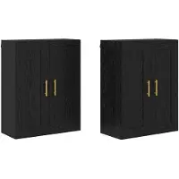 vidaXL Wandmontierter Schrank 2 stk. Schwarz Eichen-Optik
