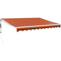 Syfax Elektrische Markise mit Kurbel Orange und Braun 3,5x2,5 m