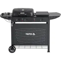 YATO Gasgrill 5 kW, 2+2 Brenner, Stahl 28,5 x 50 x 92,8 cm