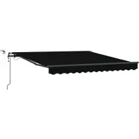 vidaXL Ausziehbare Markise Schwarz 350 x 250 cm Polyester