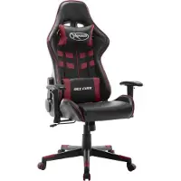 Syfax Gaming-Stuhl Schwarz und Weinrot Kunstleder